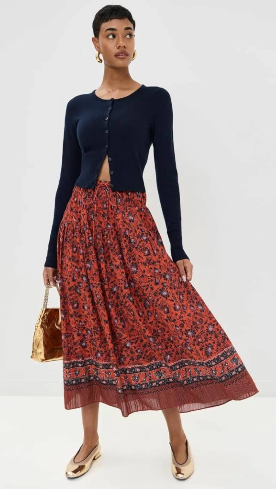 Ulla Johnson Women's Avia Floral Printed Midi Skirt - Boho Chic Summer Dress