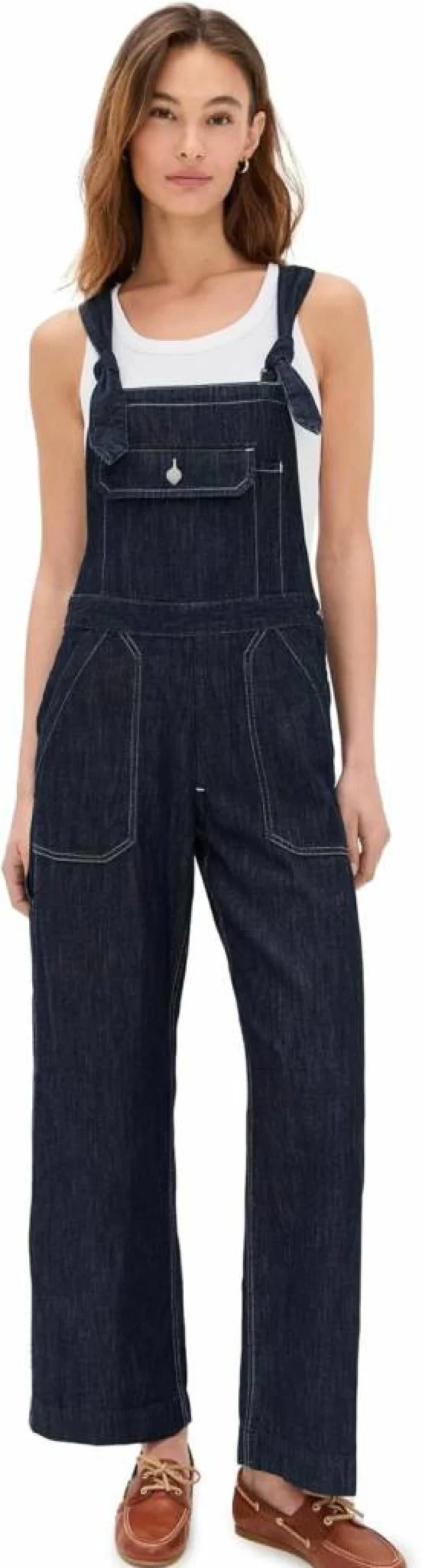 Denimist Women's Relaxed Fit Tie-Strap Denim Overalls for Casual Comfort