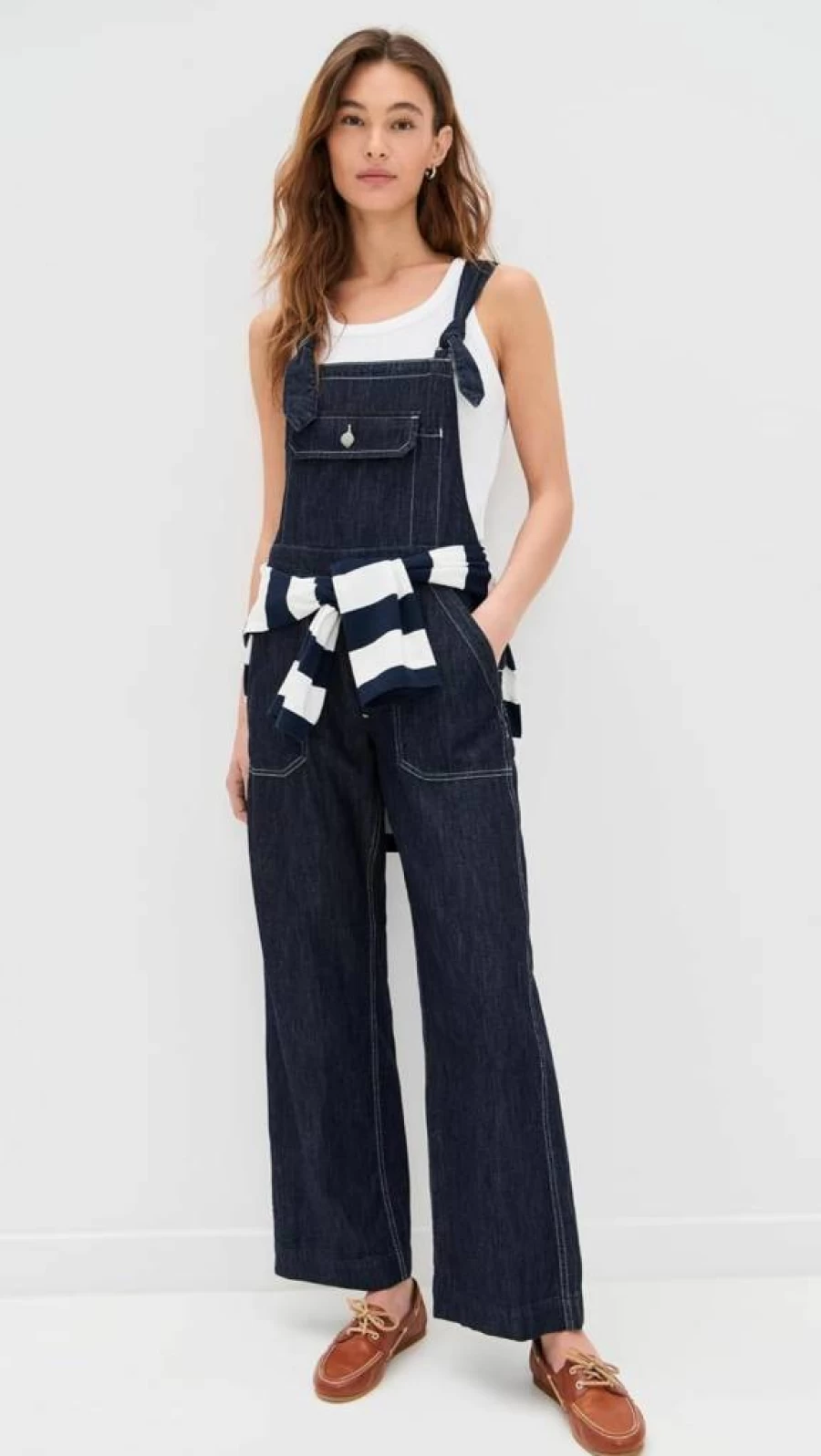 Denimist Women's Relaxed Fit Tie-Strap Denim Overalls for Casual Comfort