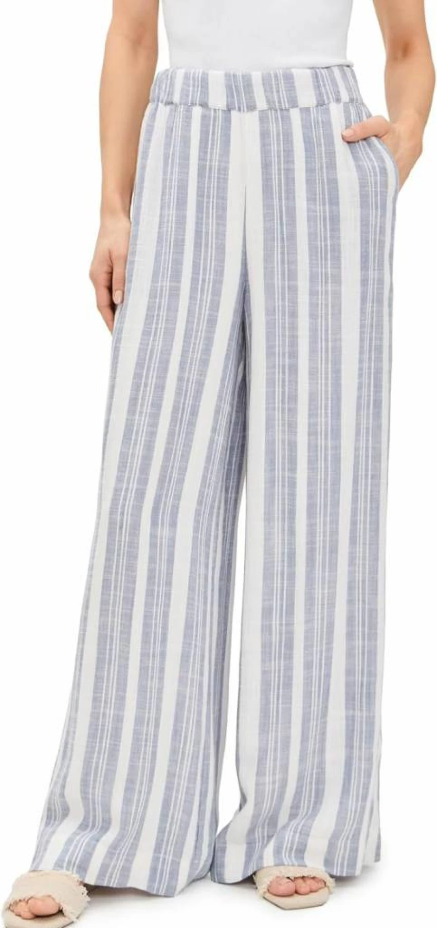 Splendid Women's Reagan Striped Pants | Casual Comfort Fit | Classic Black & White Design