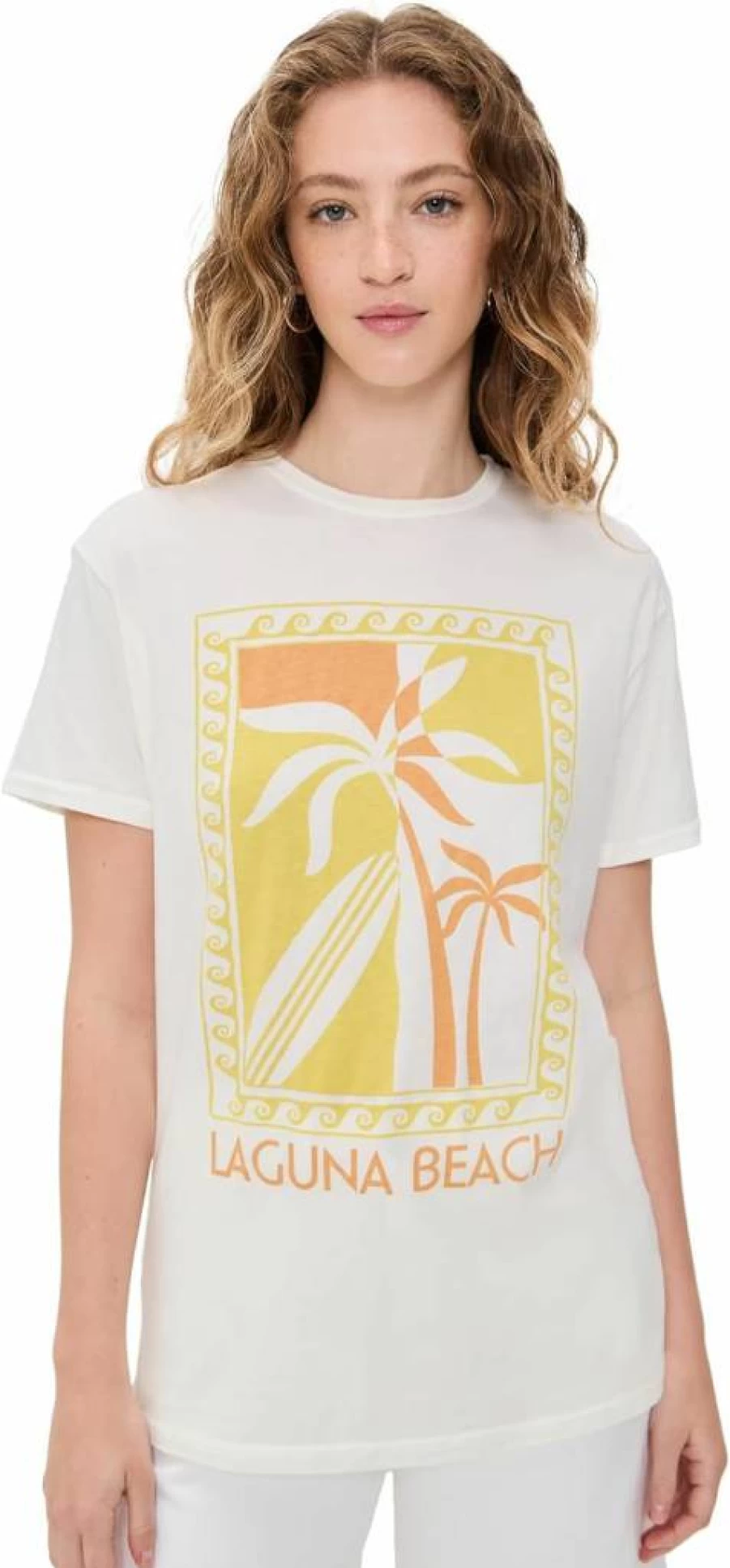 Original Retro Brand Women's Vintage Laguna Beach T-Shirt - Classic Fit Short Sleeve Tee