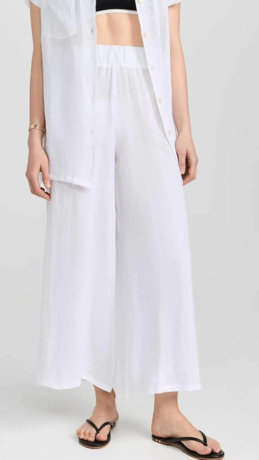 Vitamin A Women's Linen Wide Leg Pants - Beach Cover Up Swimsuit Trousers