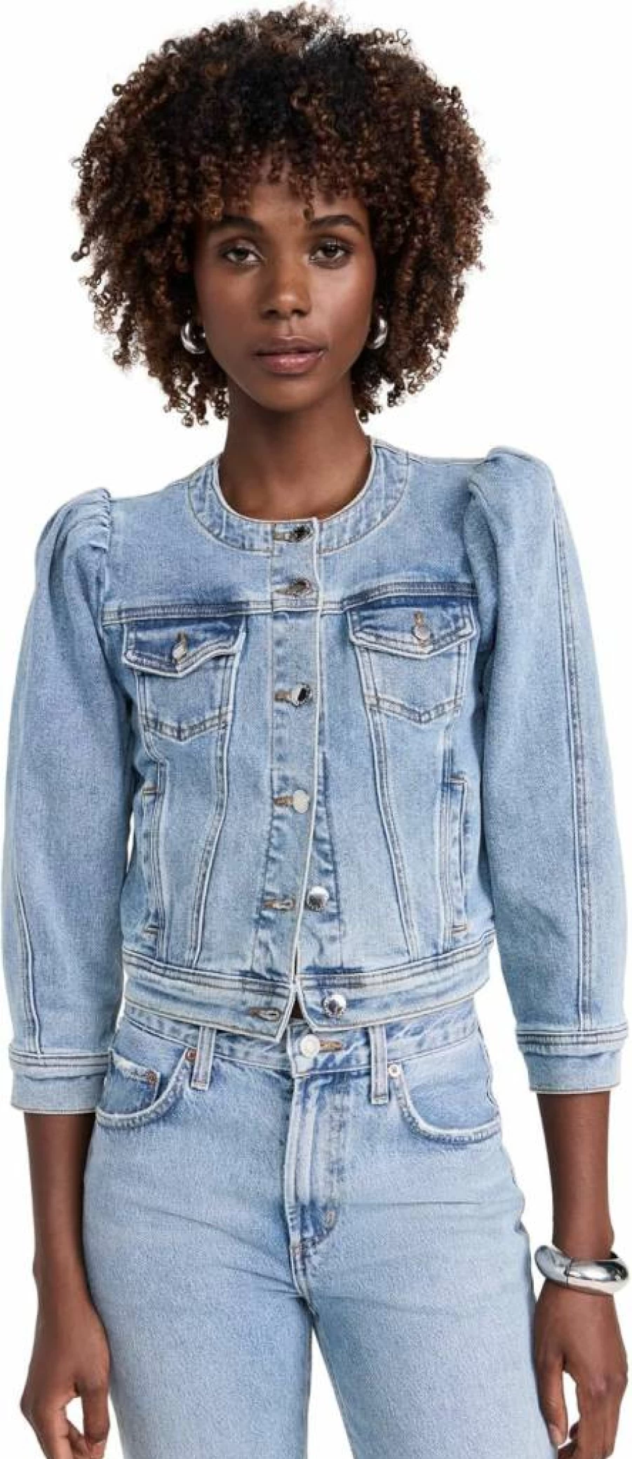 Retrofete Women's Tasha Denim Jacket - Vintage Style Distressed Denim Jacket for Women