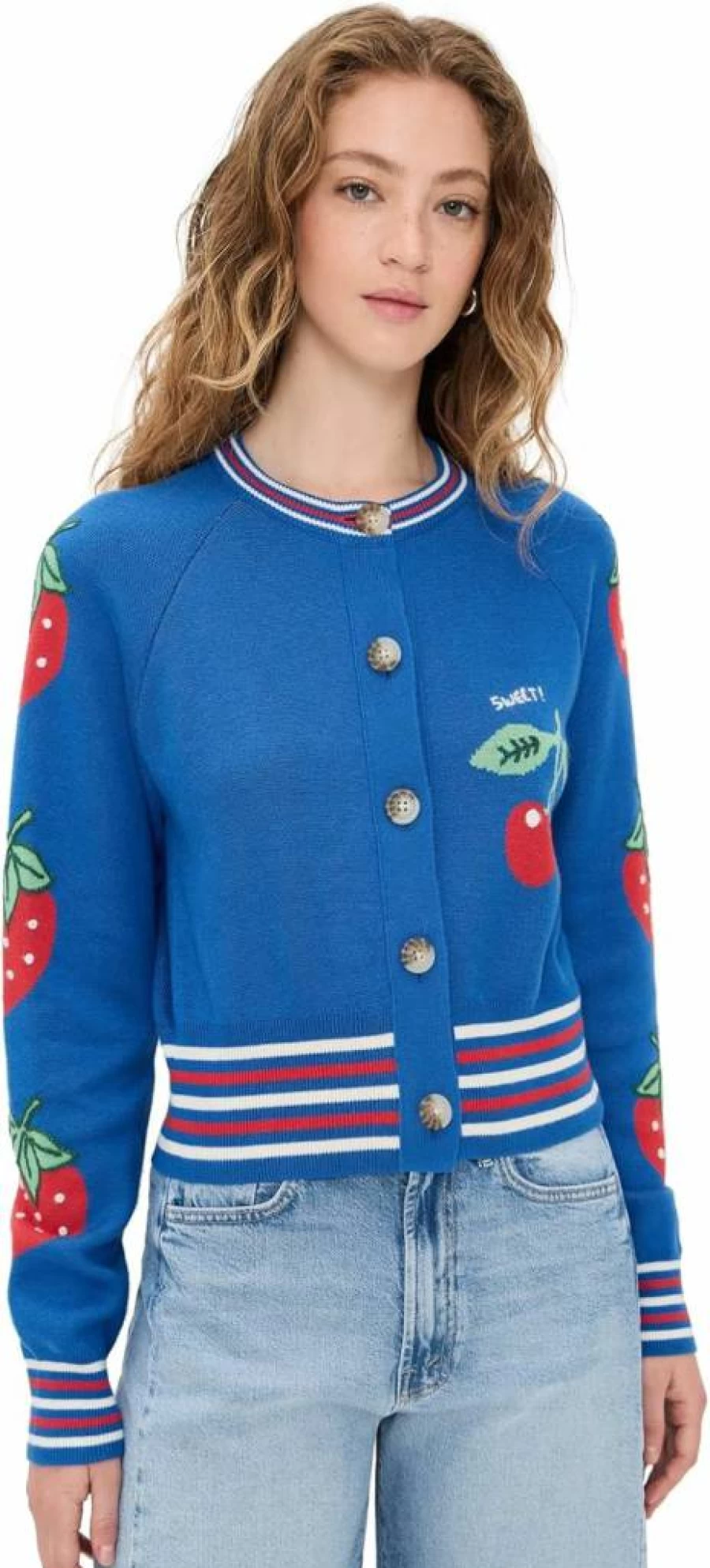 MOTHER Women's Cropped Ribbed Cardigan Sweater