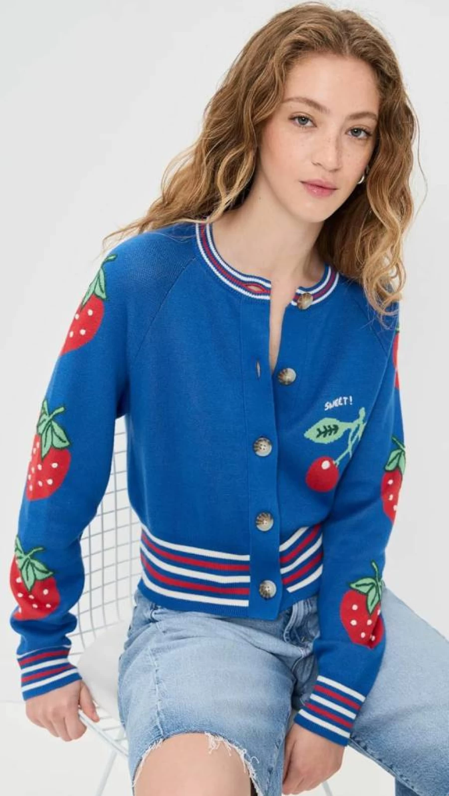 MOTHER Women's Cropped Ribbed Cardigan Sweater