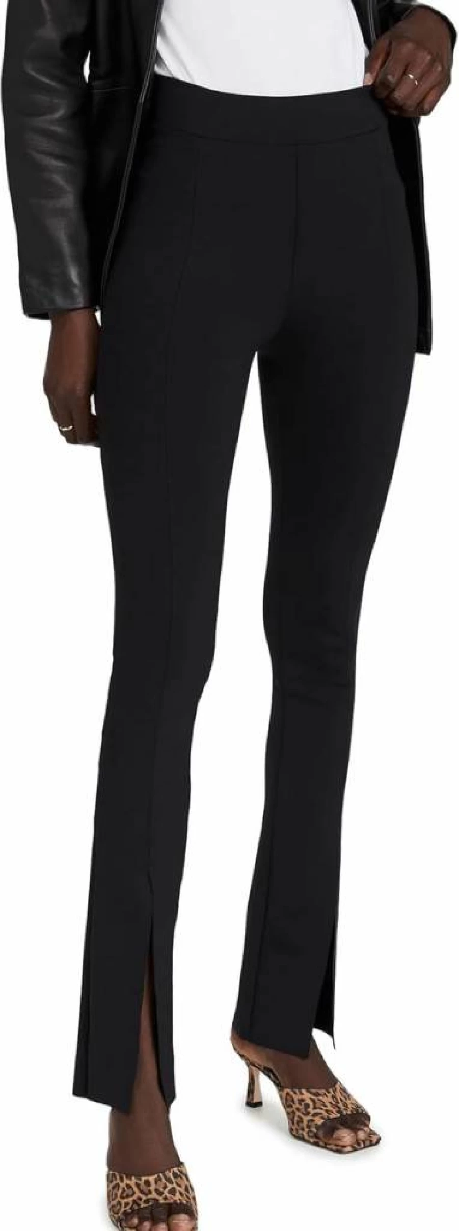 Commando Women's Neoprene Split Front Pant - High-Waisted Workout Leggings for Yoga & Fitness