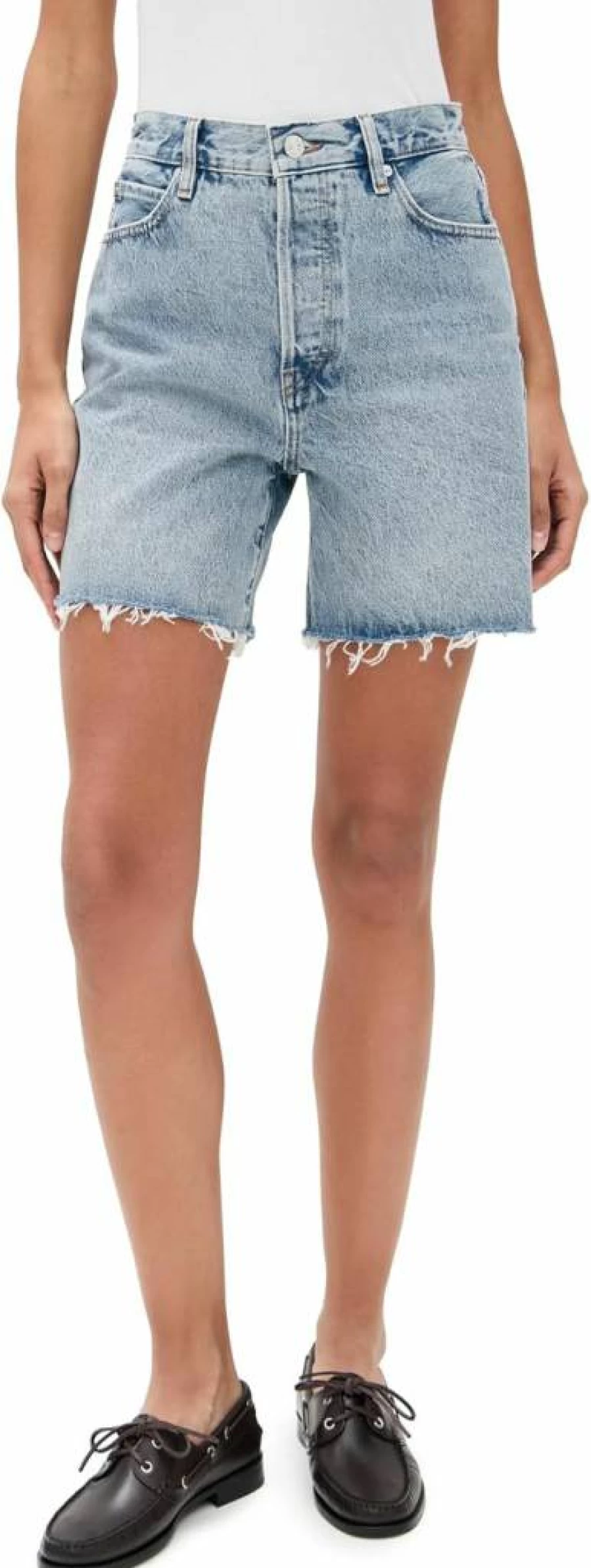 FRAME Women's The Timeless Shorts - Classic High-Waisted Denim Shorts
