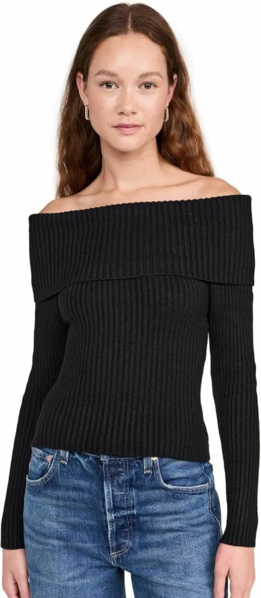 BLANKNYC Women's Black Knit Sweater - Soft Crewneck Pullover for Casual Wear