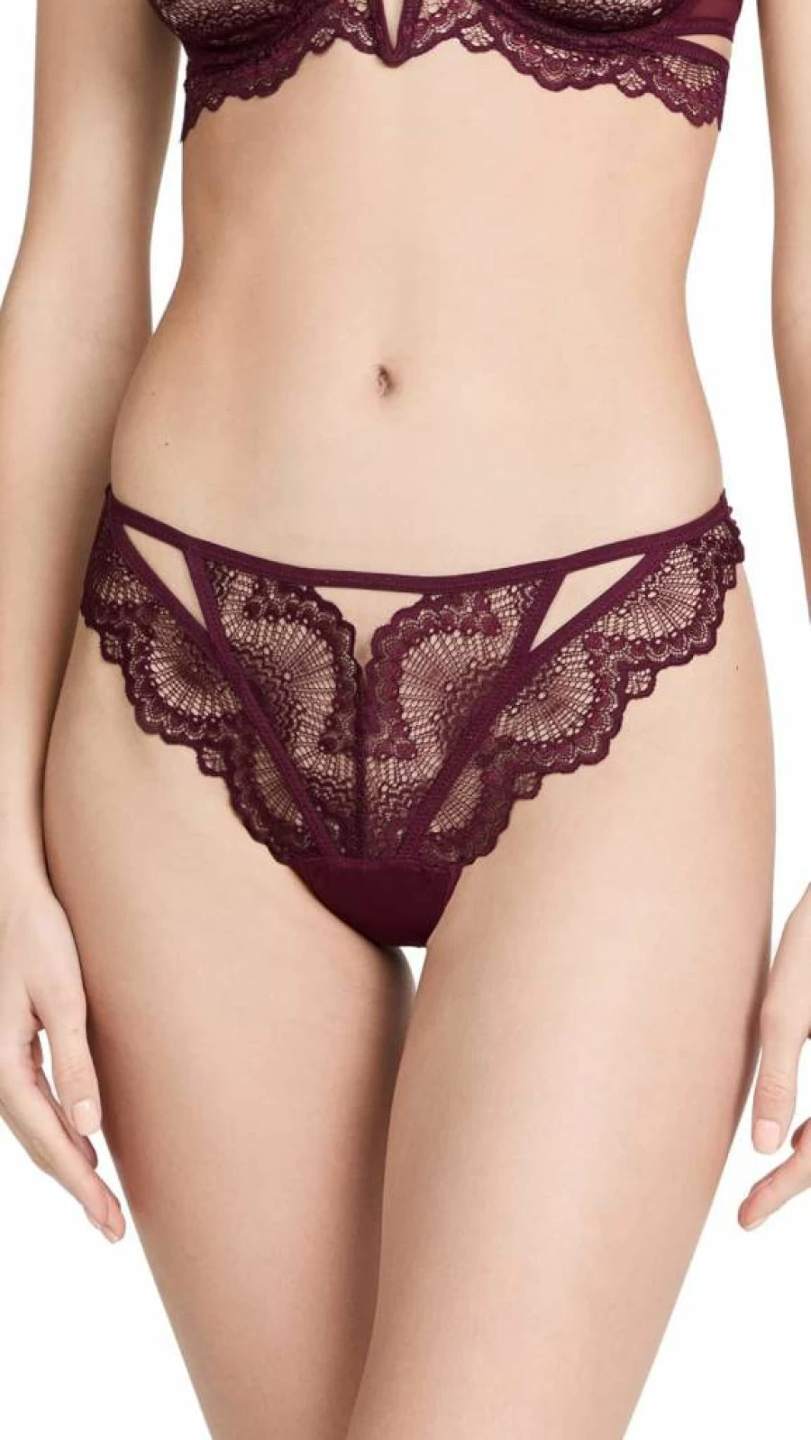 Thistle and Spire Women's Kane Lace Thong - Sexy Comfortable Underwear