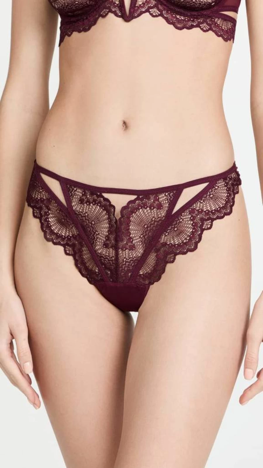 Thistle and Spire Women's Kane Lace Thong - Sexy Comfortable Underwear