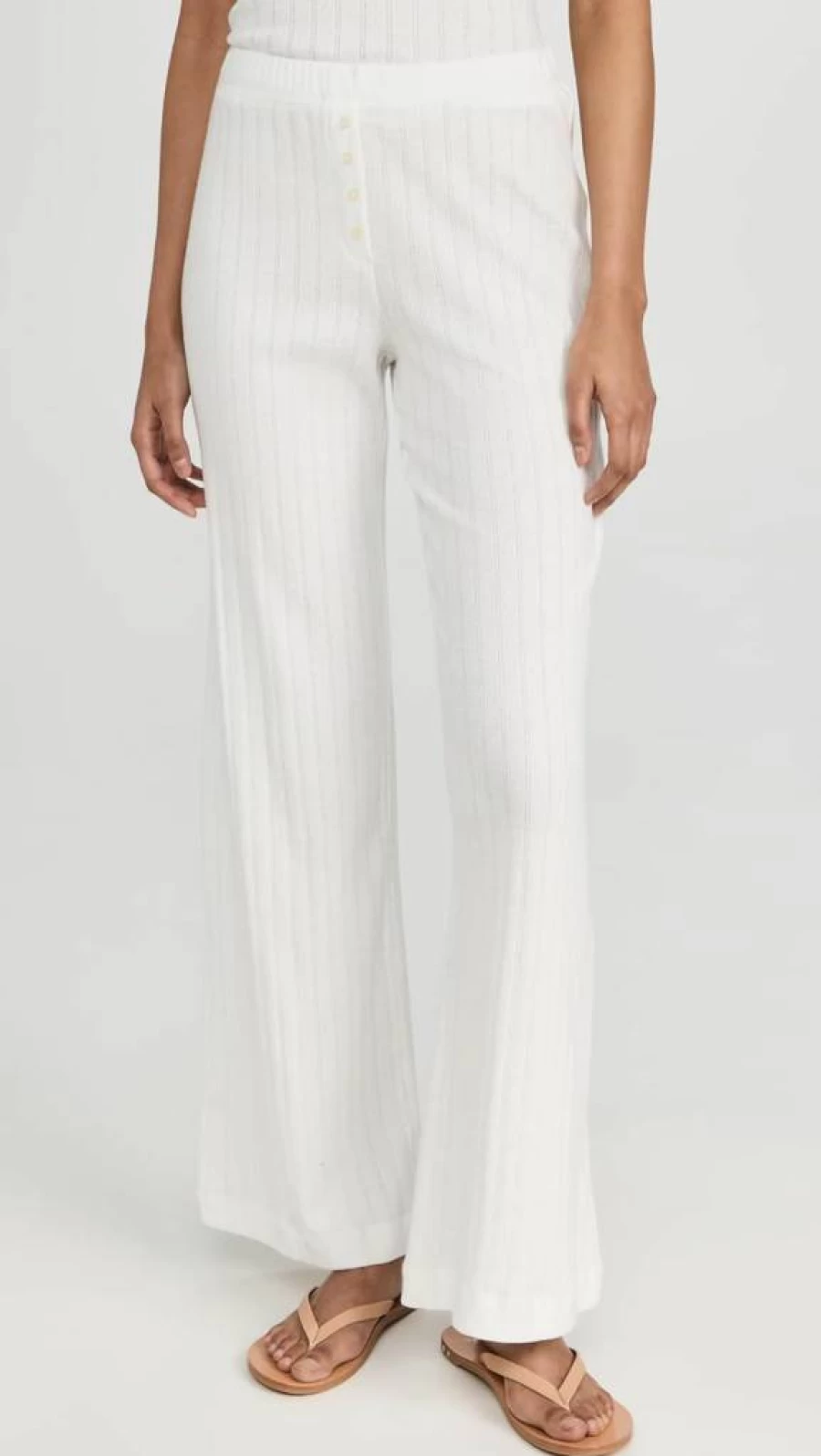 Leset Women's Pointelle Knit Pants - Comfortable & Stylish High-Waisted Trousers