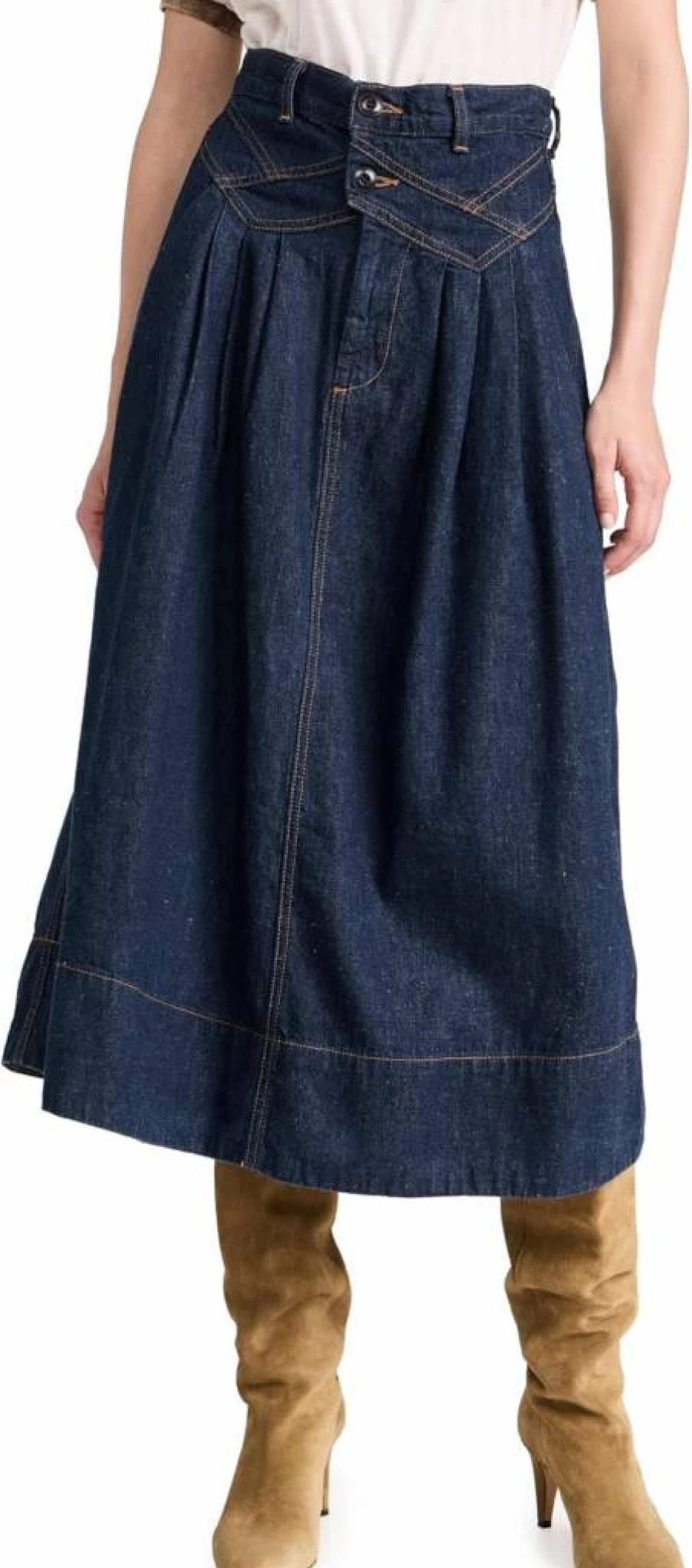 THE GREAT Women's Field Skirt - Classic Casual Denim Skirt for Women