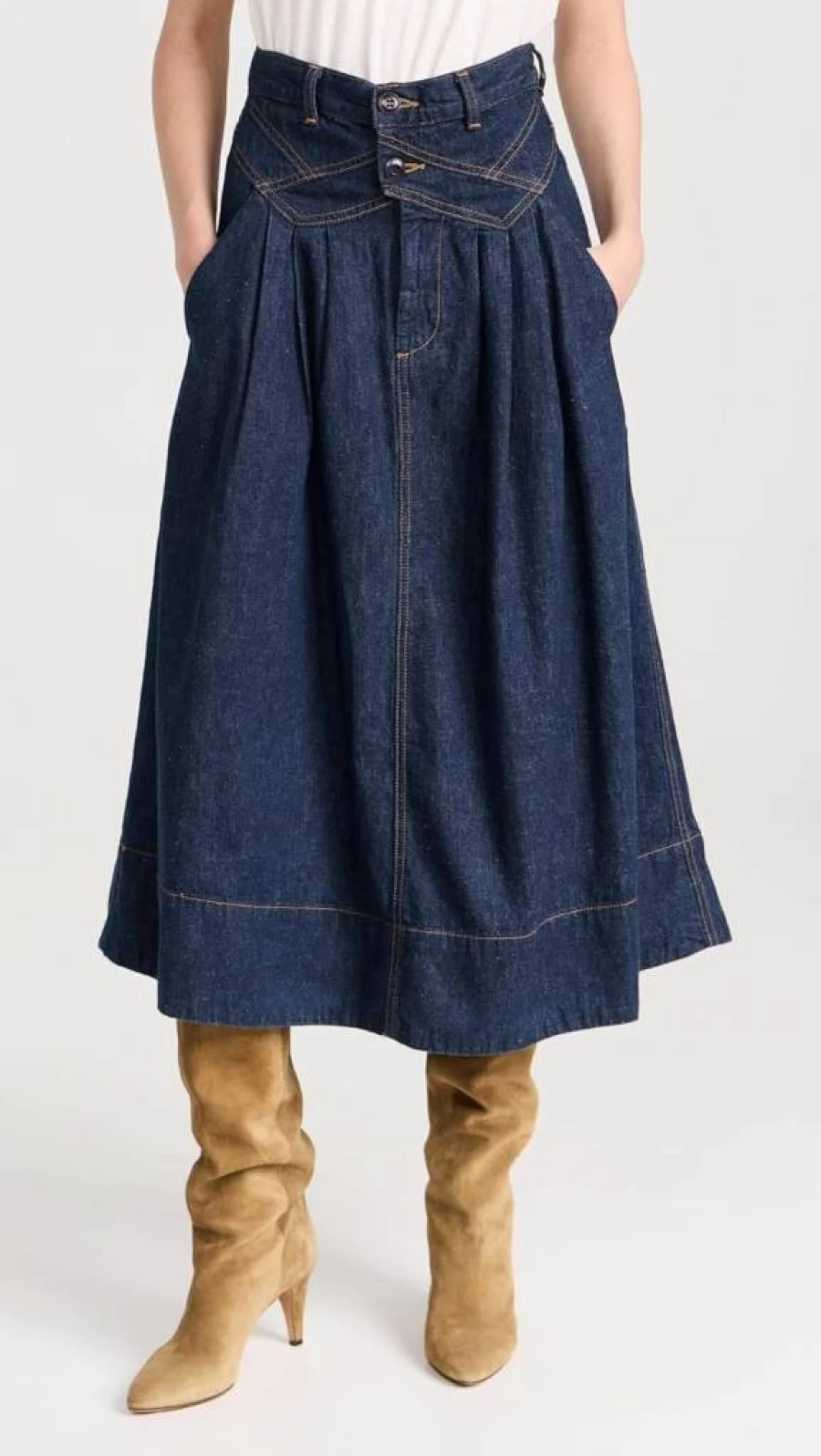 THE GREAT Women's Field Skirt - Classic Casual Denim Skirt for Women