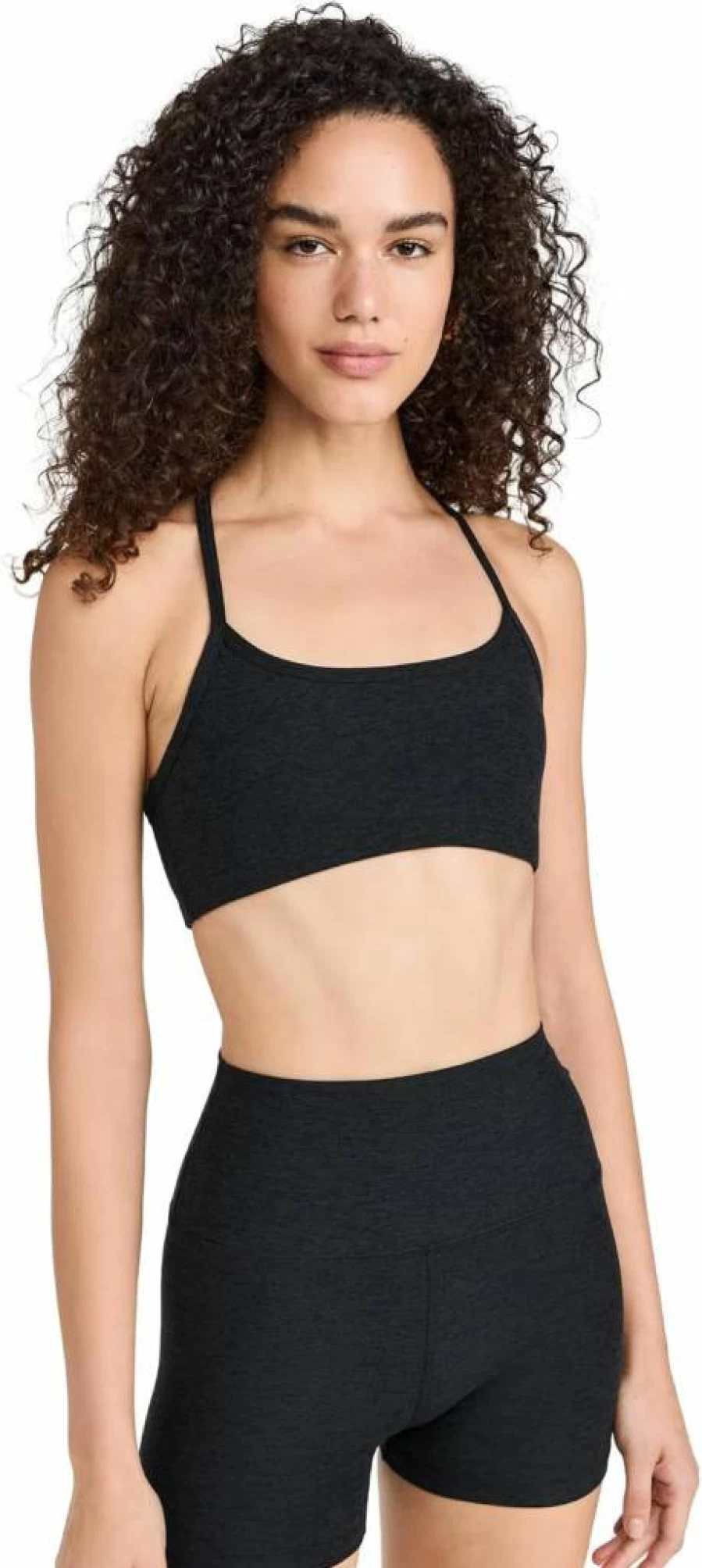 Beyond Yoga Women's Spacedye Slim Racerback Sports Bra - High Support Workout Top for Yoga & Fitness