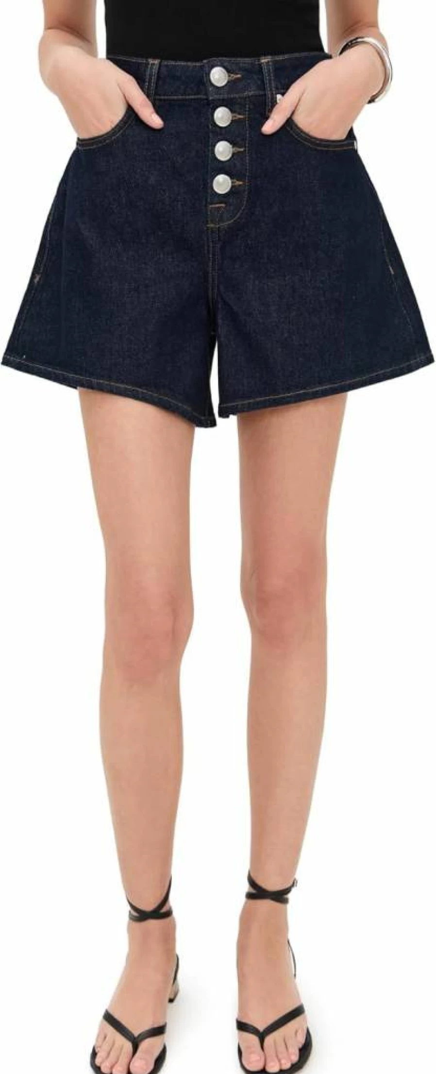 7 For All Mankind Women's Kori Denim Shorts - High-Waisted Comfort Fit Summer Casual Style