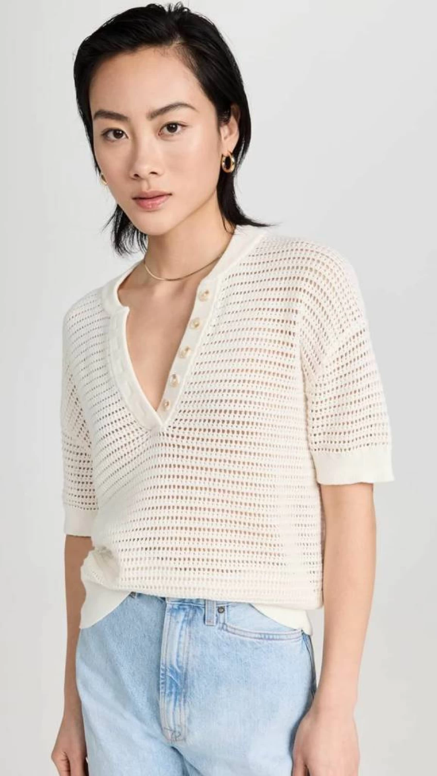Varley Women's Callie Knit Top - Soft Comfortable Casual Stretch Fit T-Shirt