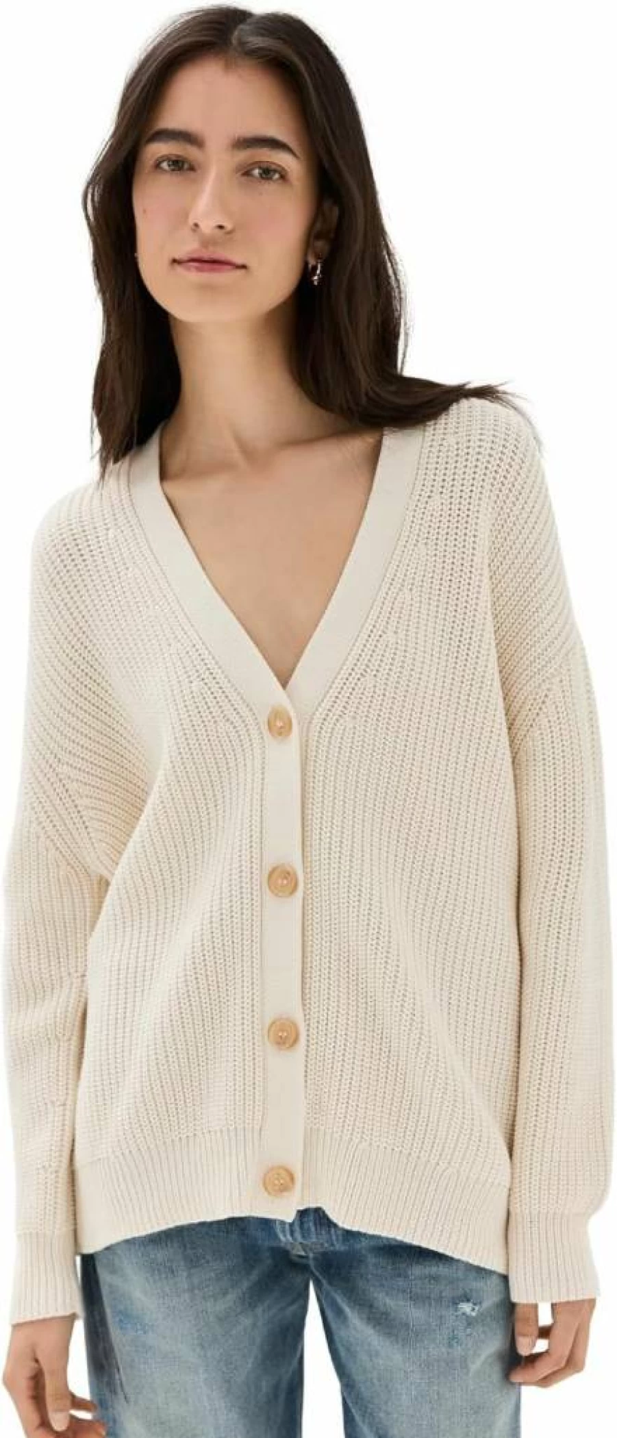 Jenni Kayne Women's Cotton Cocoon Cardigan - Soft Oversized Knit Sweater Wrap