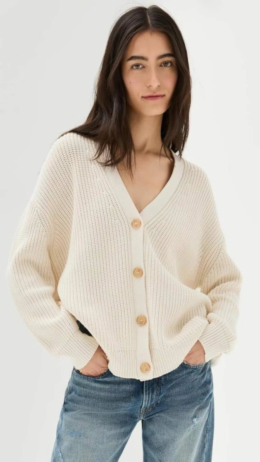 Jenni Kayne Women's Cotton Cocoon Cardigan - Soft Oversized Knit Sweater Wrap