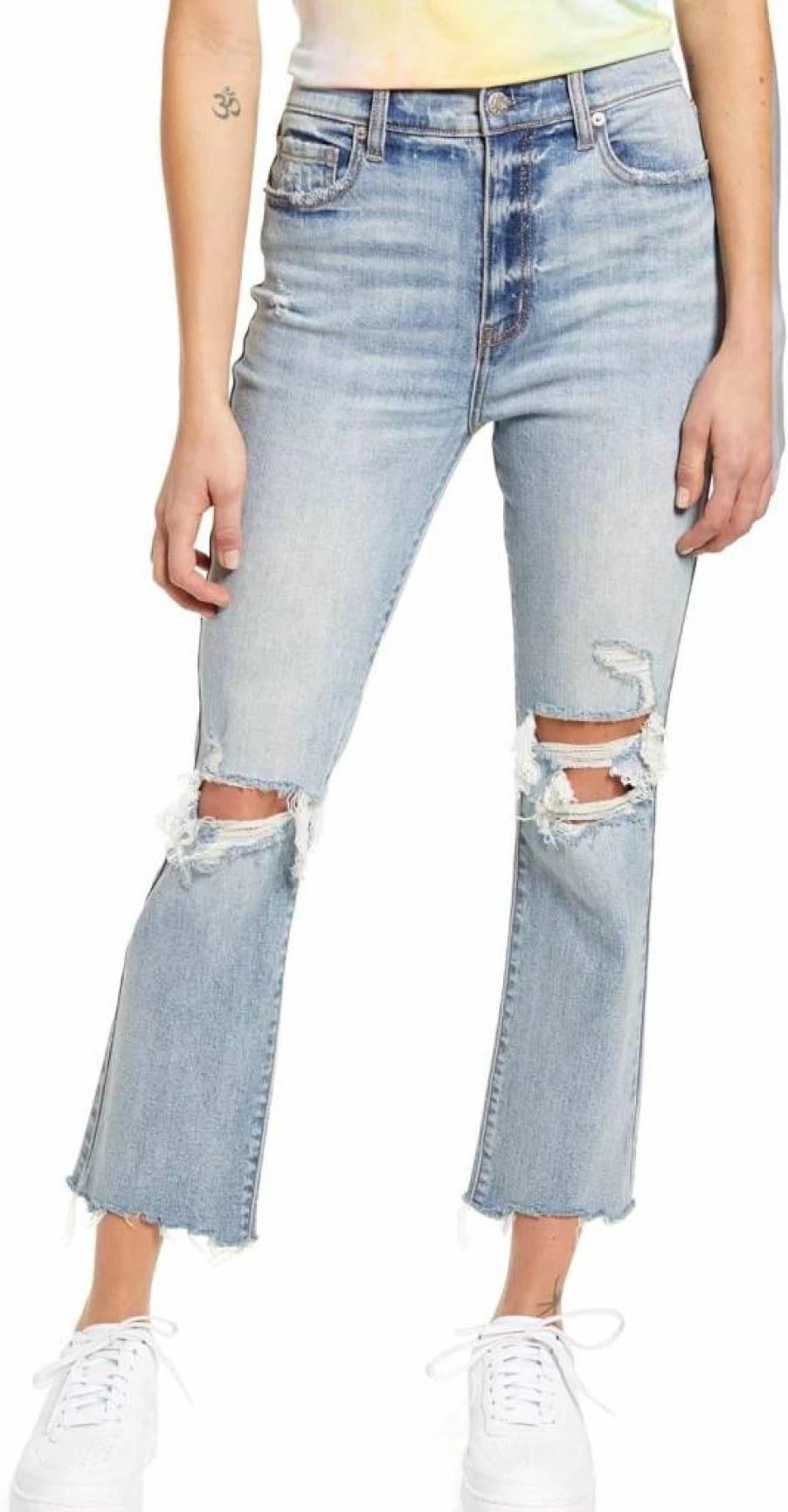 DAZE Women's High Waisted Flare Jeans - Vintage Crop Denim Pants for a Shy Girl Aesthetic