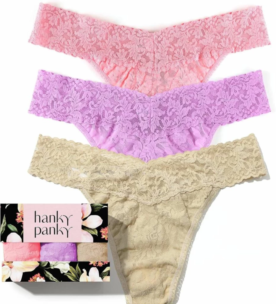 Hanky Panky Original Rise Thong 3-Pack Printed Gift Box