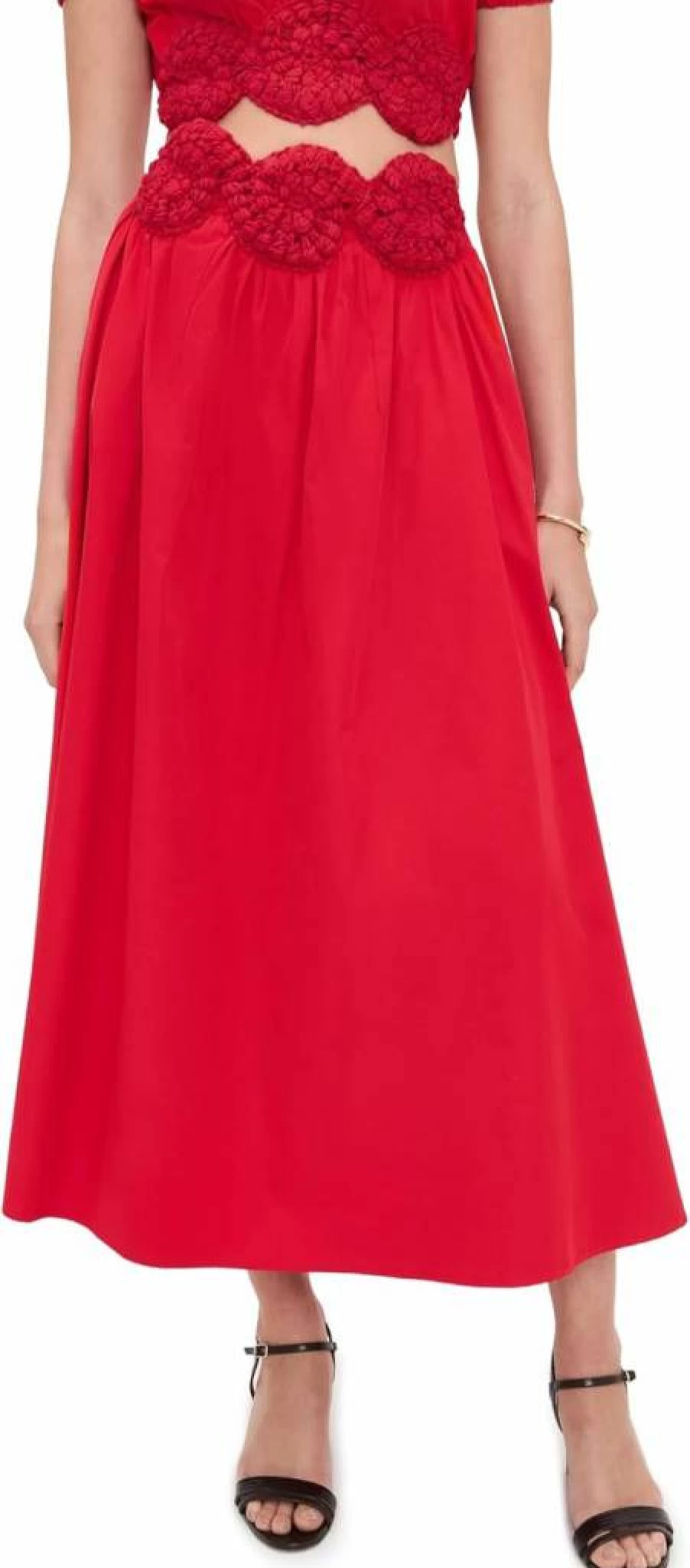 Elexiay Women's Eze Skirt - Comfortable Stretchy Flared Midi Skirt for Casual & Office Wear