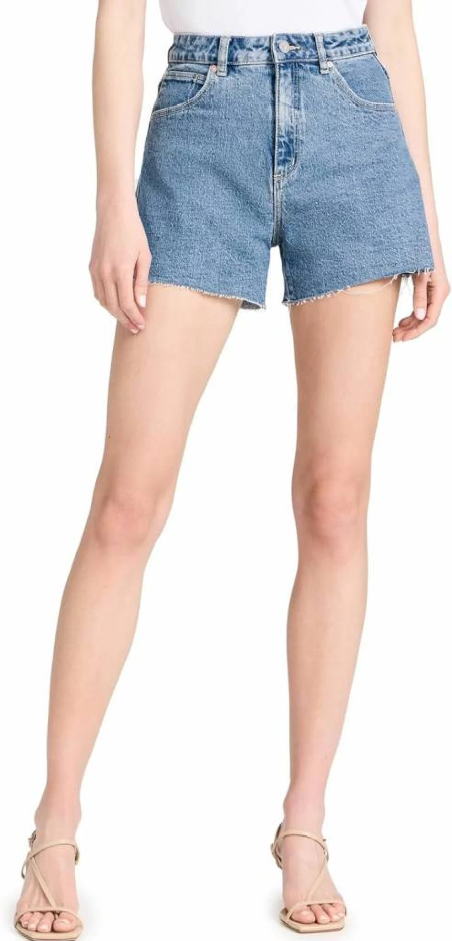 ABRAND Women's High-Waisted Venice Shorts - Comfortable Summer Casual Denim Shorts for Women