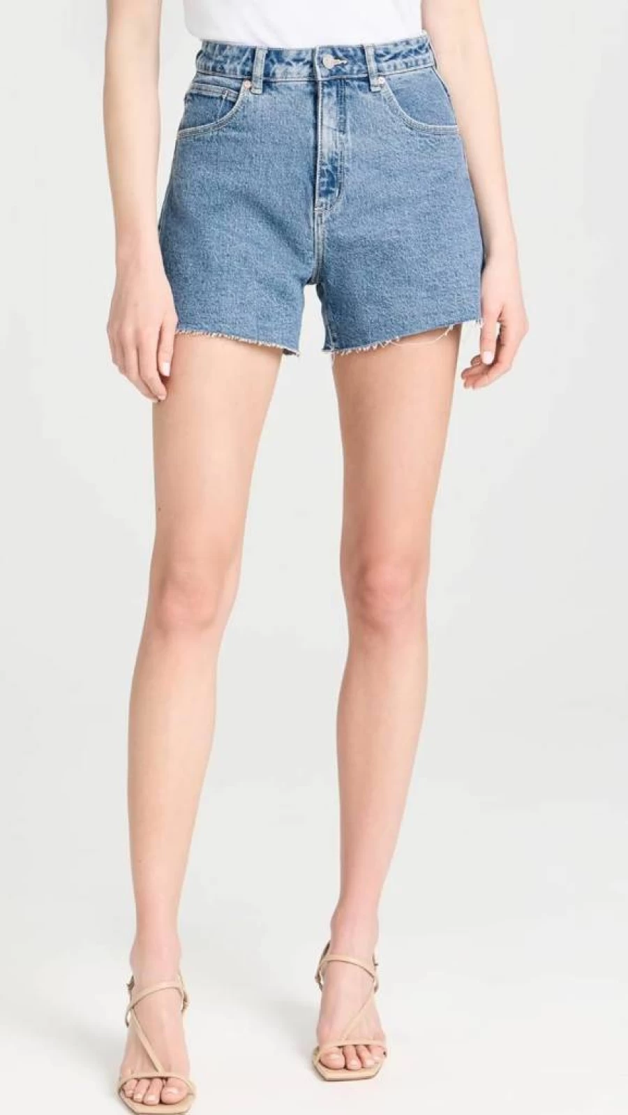 ABRAND Women's High-Waisted Venice Shorts - Comfortable Summer Casual Denim Shorts for Women