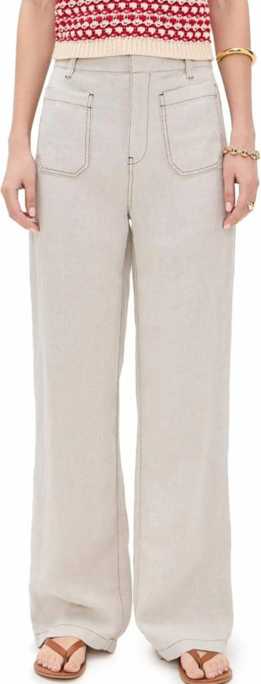 Madewell Women's High-Rise Flare Pants with Patch Pockets - Classic Denim Trousers for Women