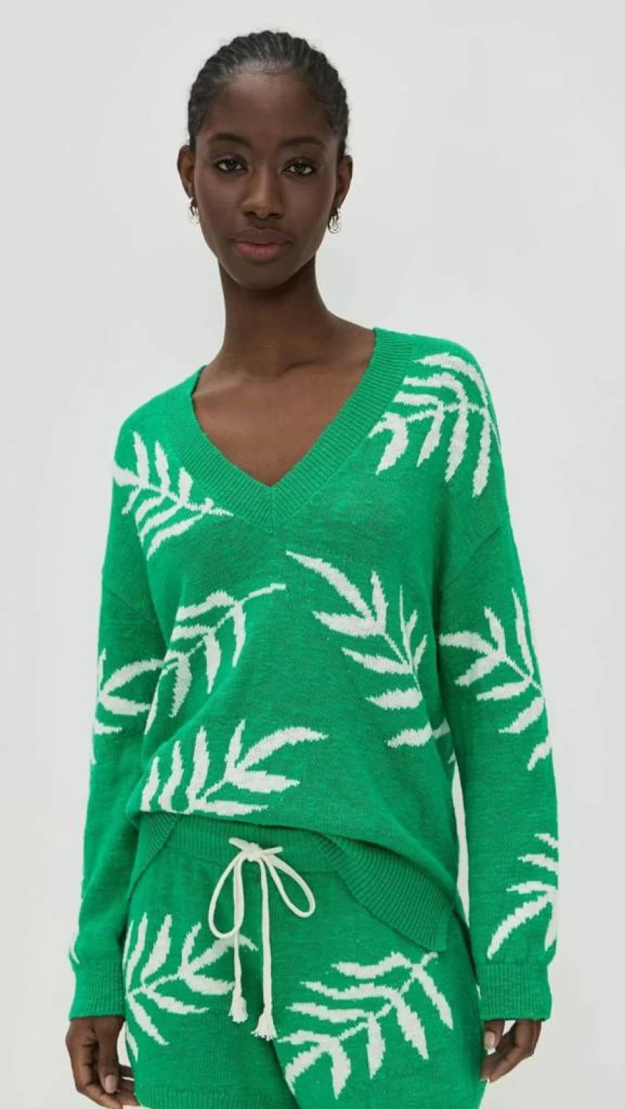 PJ Salvage Women's Cozy Palm Knit Sweater - Soft Casual Pullover for Women