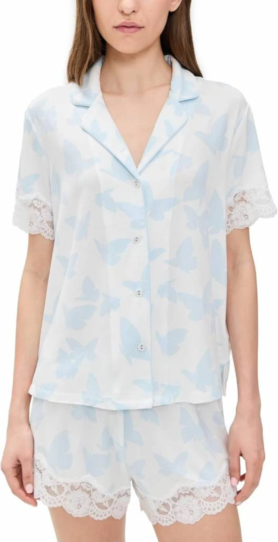 PJ Salvage Women's Floral Butterfly Print Sleepwear Top Comfortable Pajama Shirt
