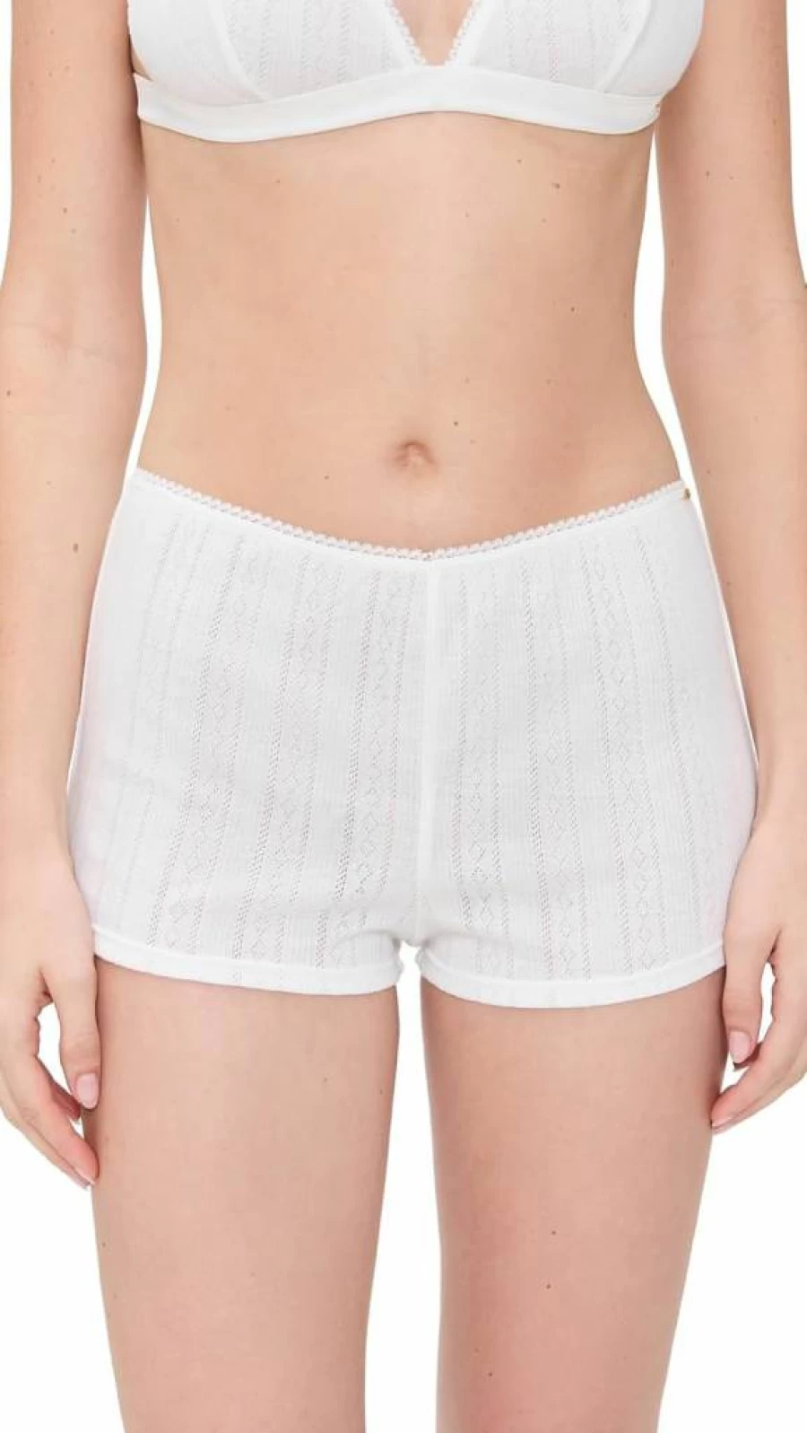 ANINE BING Women's Fran Boy Shorts - High-Waisted Cotton Underwear for Women