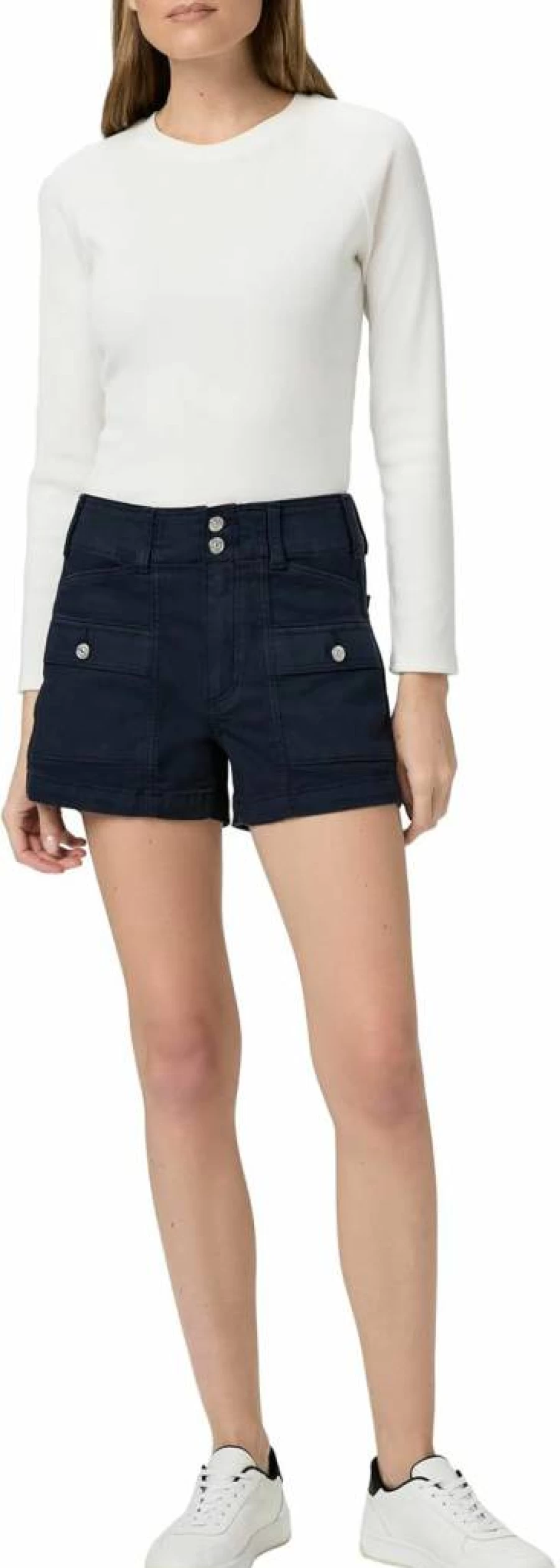 PAIGE Women's Olivia Cargo Shorts | High-Waisted Casual Shorts with Pockets | Denim & Comfort Fit