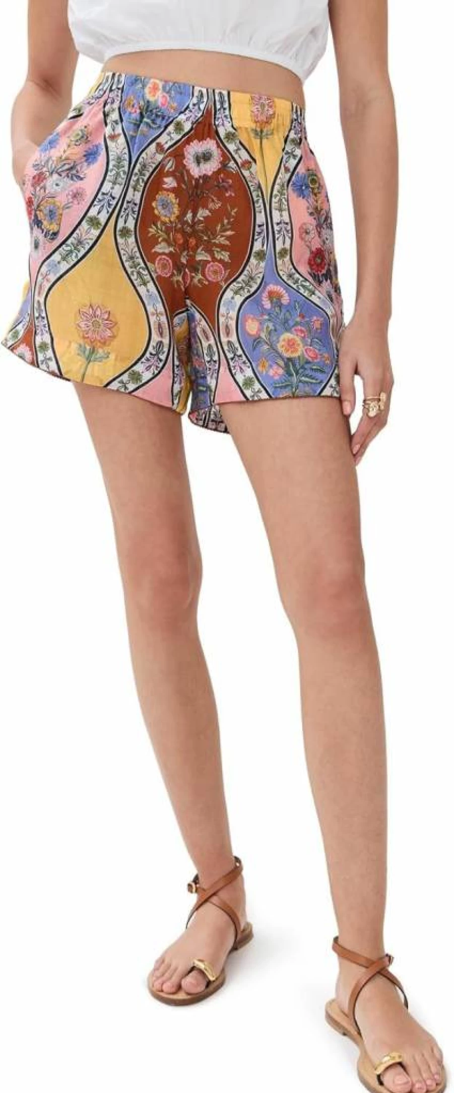 Borgo de Nor Women's High-Waisted Bizzy Shorts - Comfortable Stretch Casual Denim Shorts for Women