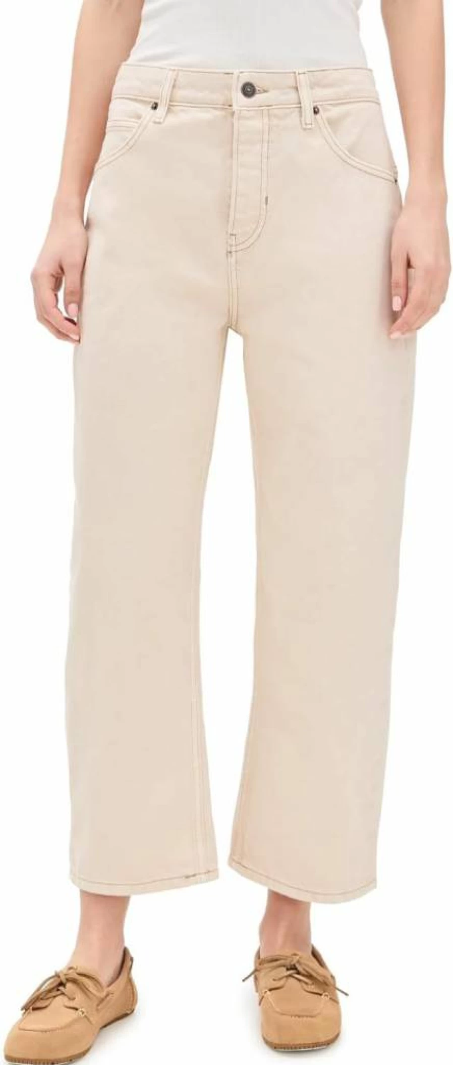 Free Women's Deep Trance Dropped Boyfriend Jeans by Free People - Vintage High Waist Distressed Denim Pants