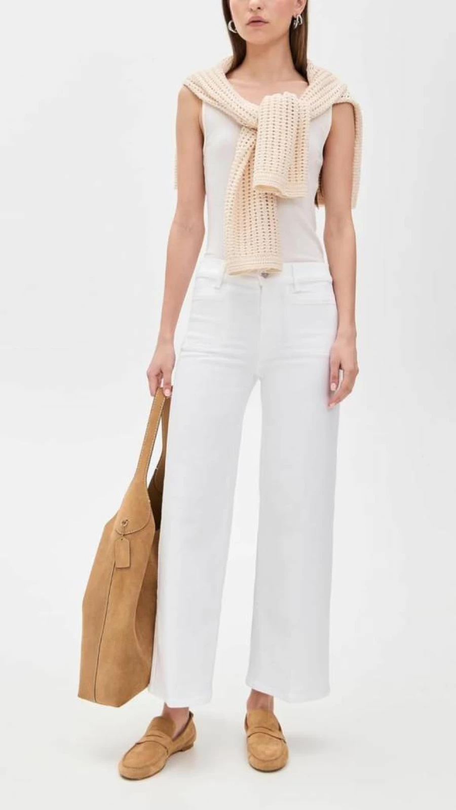 FRAME Women's High-Waisted Slim Palazzo Jeans with Pockets - Modernist Denim Style