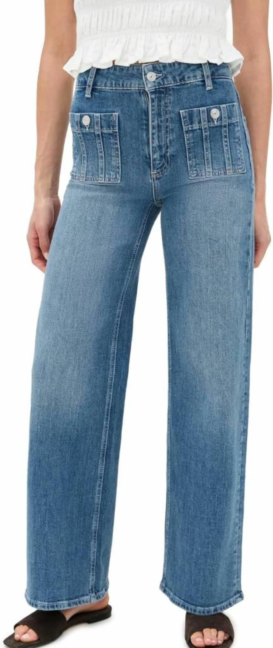 PAIGE Women's Anessa High-Rise Skinny Jeans with Seamed Detail & Patch Pockets