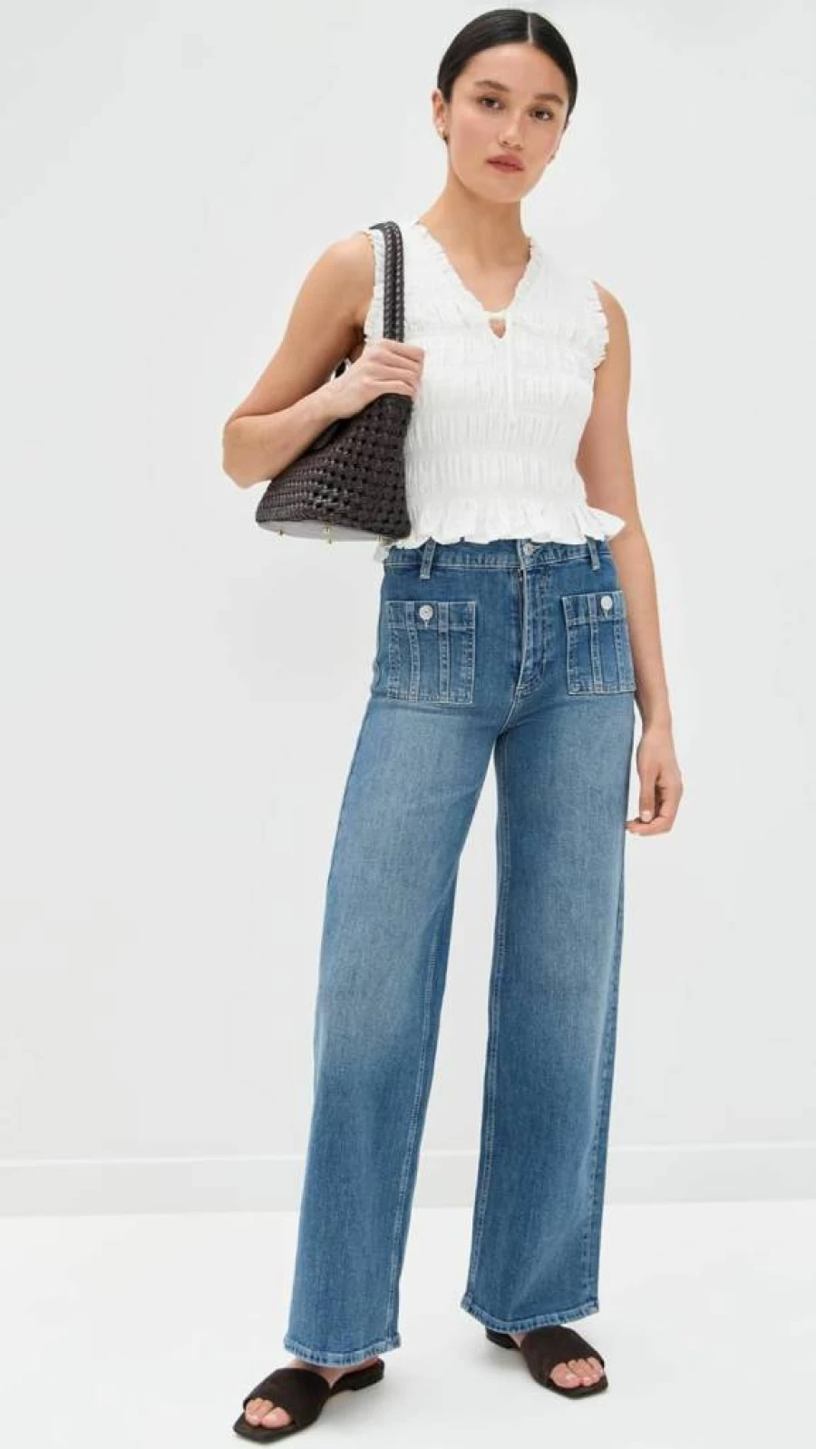 PAIGE Women's Anessa High-Rise Skinny Jeans with Seamed Detail & Patch Pockets