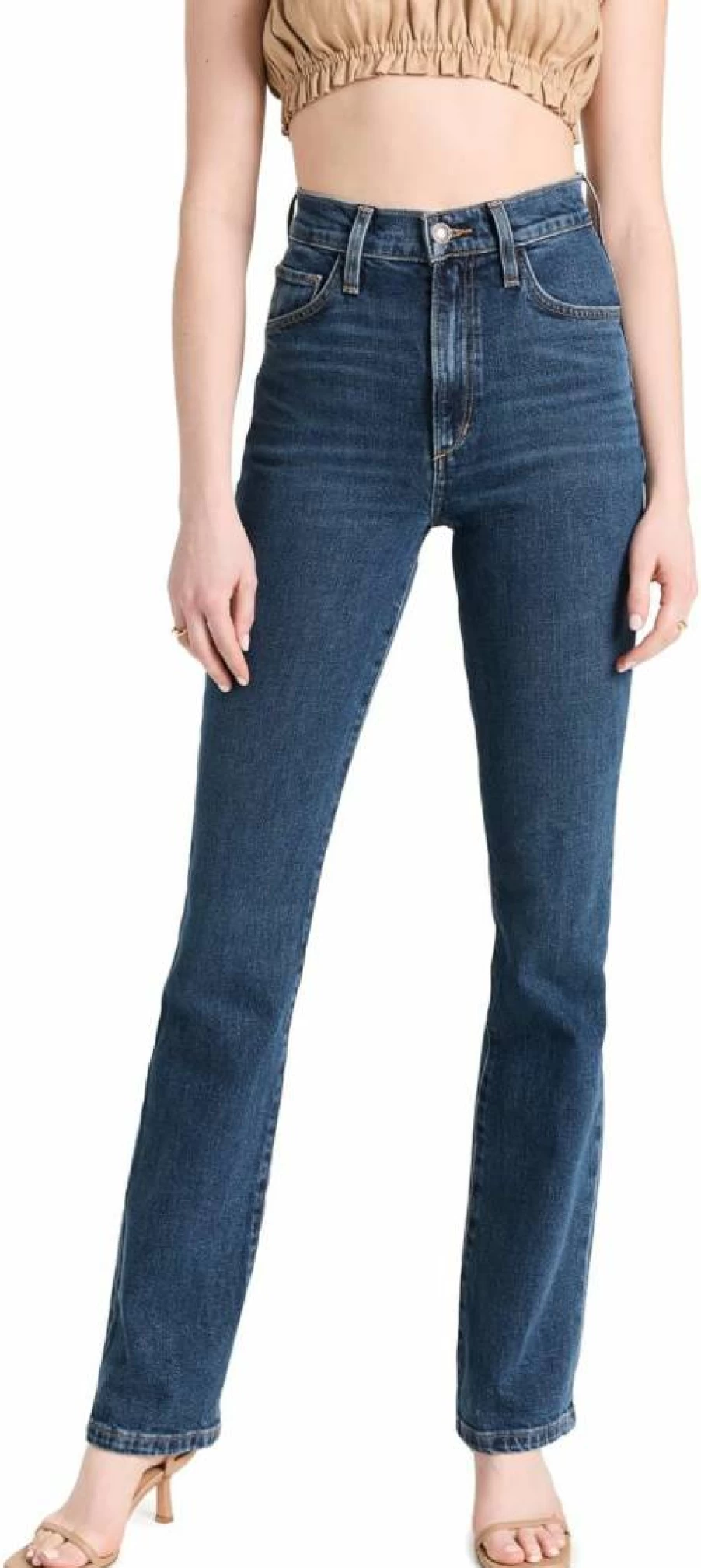 Favorite Daughter Women's Valentina Super High Rise Jeans - Premium High Waisted Denim Pants for Women