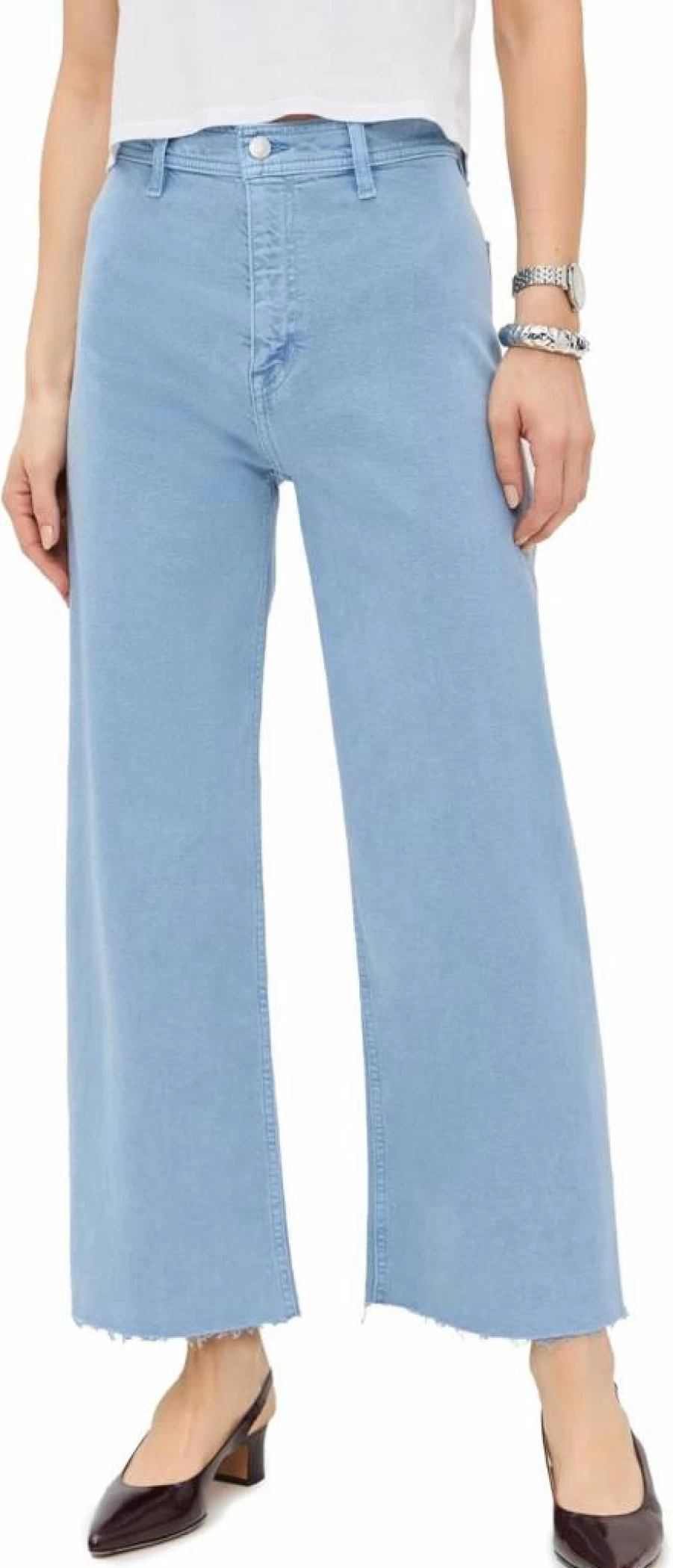 Pistola Denim Women's High Rise Wide Leg Cropped Jeans - Penny Wash Stylish Comfort