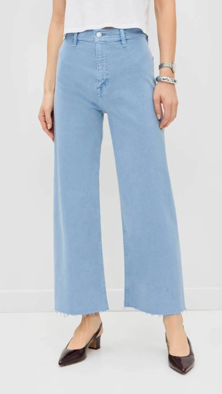Pistola Denim Women's High Rise Wide Leg Cropped Jeans - Penny Wash Stylish Comfort