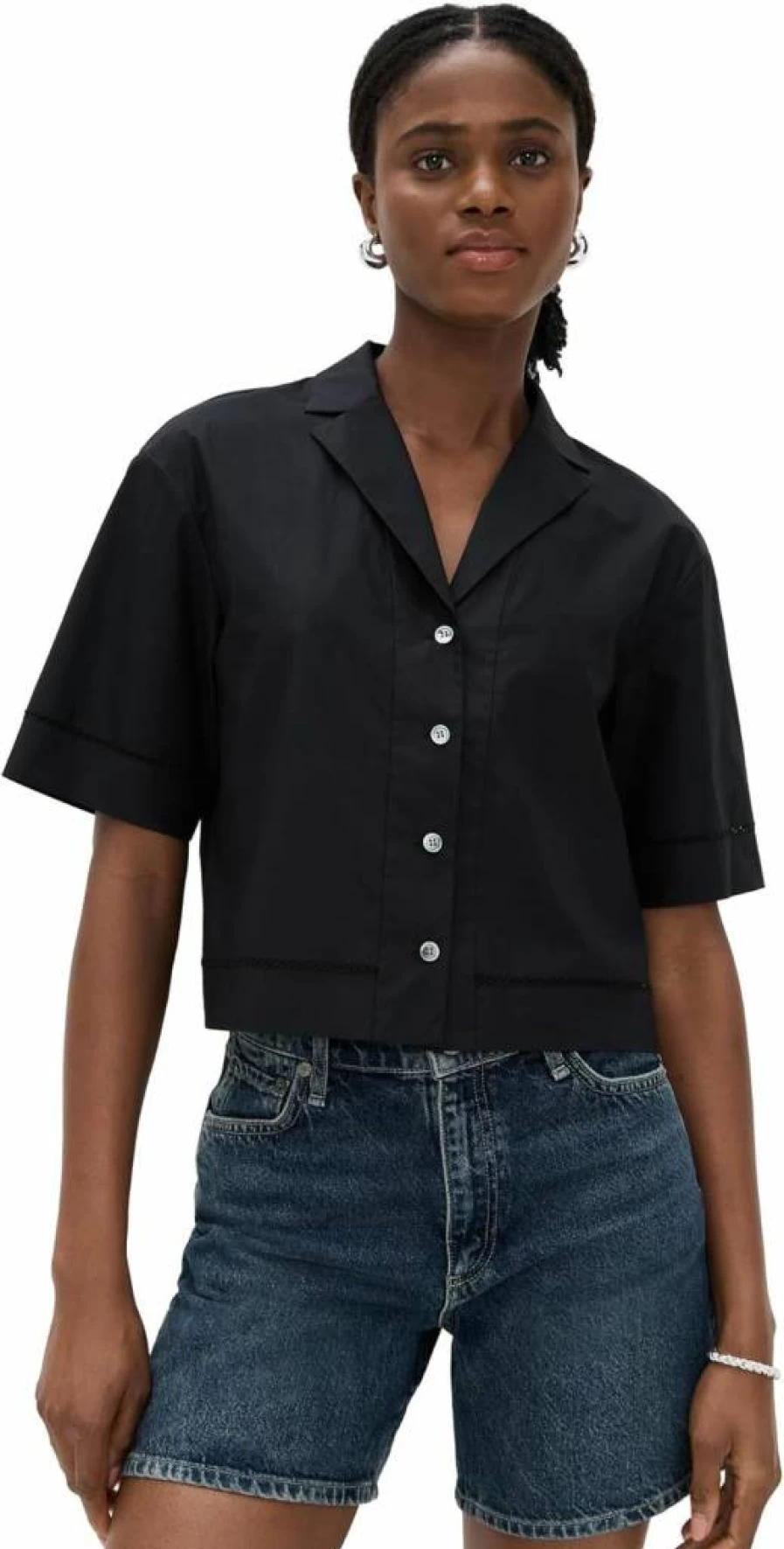 Theory Women's Oversized Blazer Lapel Button-Down Shirt