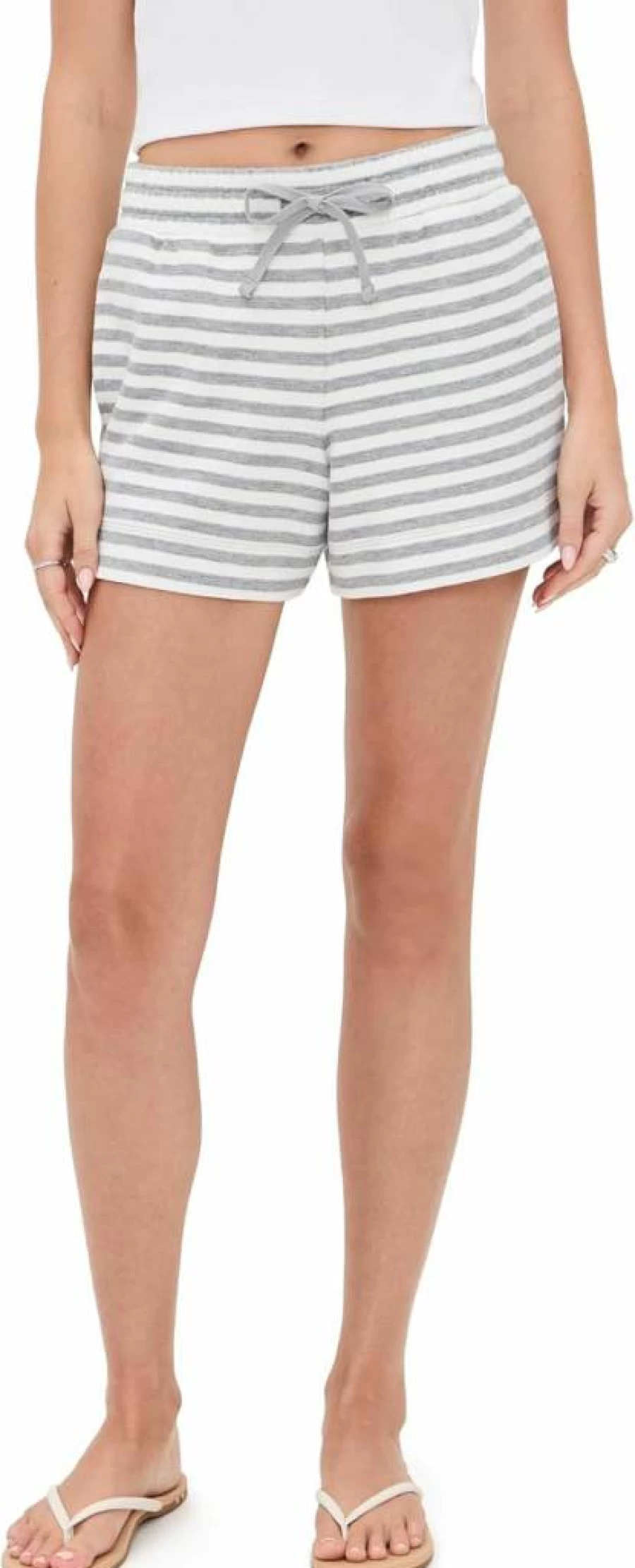 Splendid Women's Striped Terry Cotton Shorts – Comfortable Casual Summer Wear