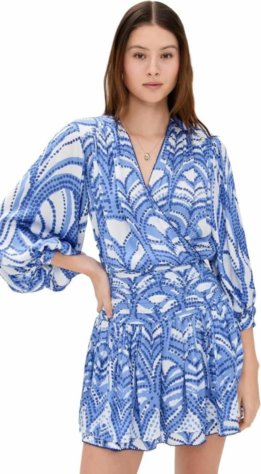 Poupette St Barth Women's Colleen Mini Dress - Elegant Short Sleeve Casual Summer Outfit