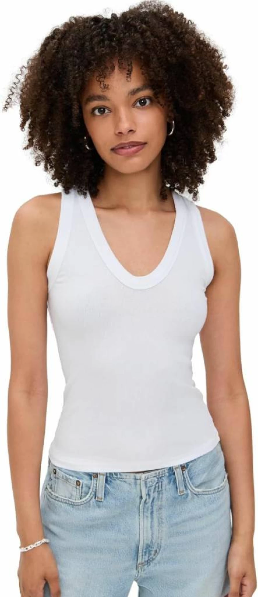 Cotton Citizen Women's Verona U Neck Tank Top - Soft Casual Stretch Fit Comfortable Feminine Style