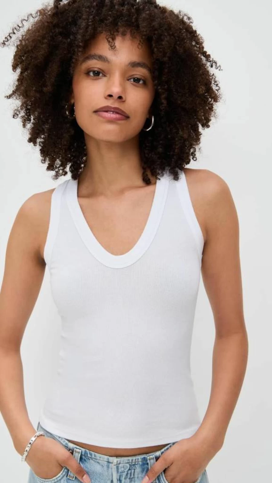 Cotton Citizen Women's Verona U Neck Tank Top - Soft Casual Stretch Fit Comfortable Feminine Style