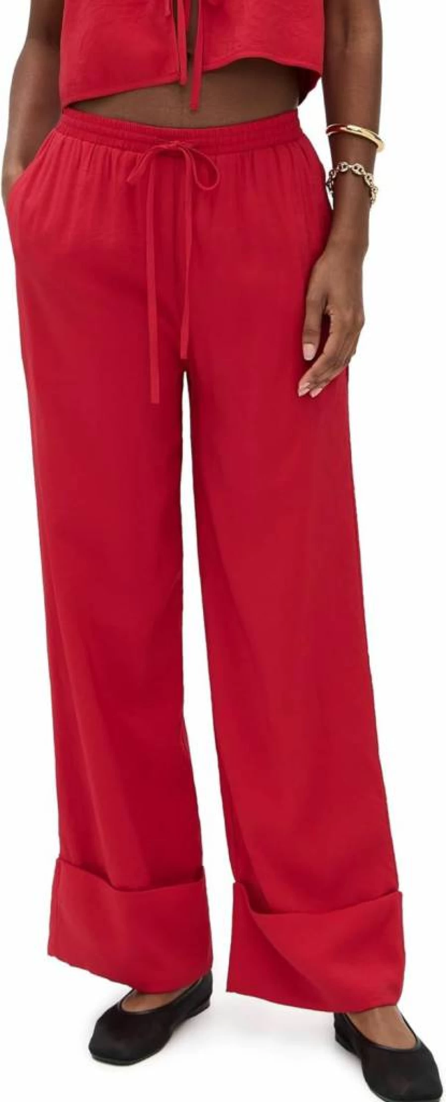 Line & Dot Women's Kamari High-Waisted Flowy Pants - Stylish & Comfortable Casual Trousers