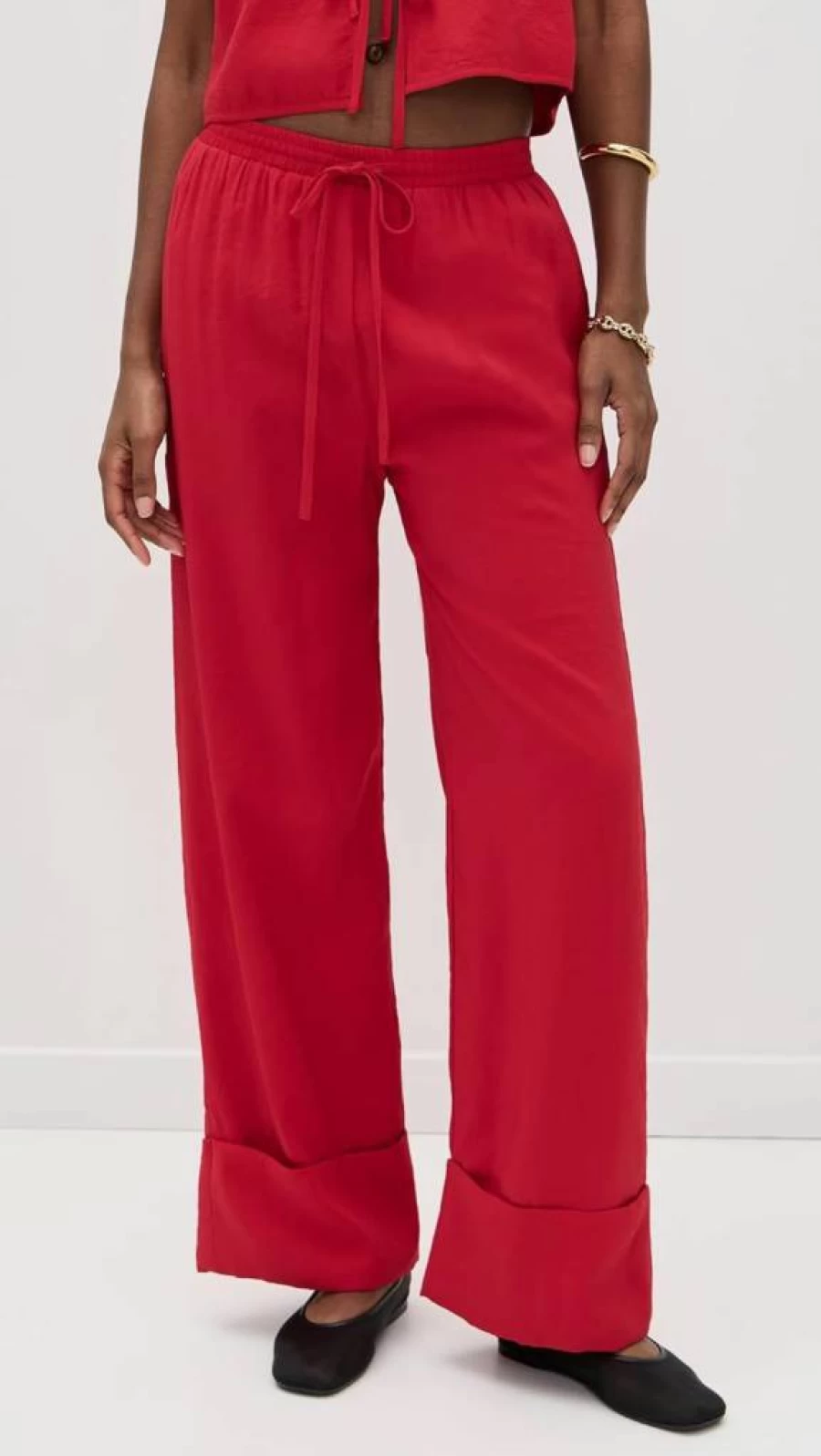 Line & Dot Women's Kamari High-Waisted Flowy Pants - Stylish & Comfortable Casual Trousers