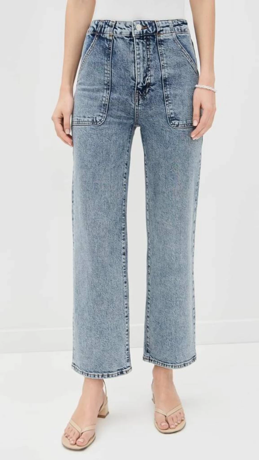 FRAME Women's Modern High-Waisted Wide-Leg Jeans with Pockets