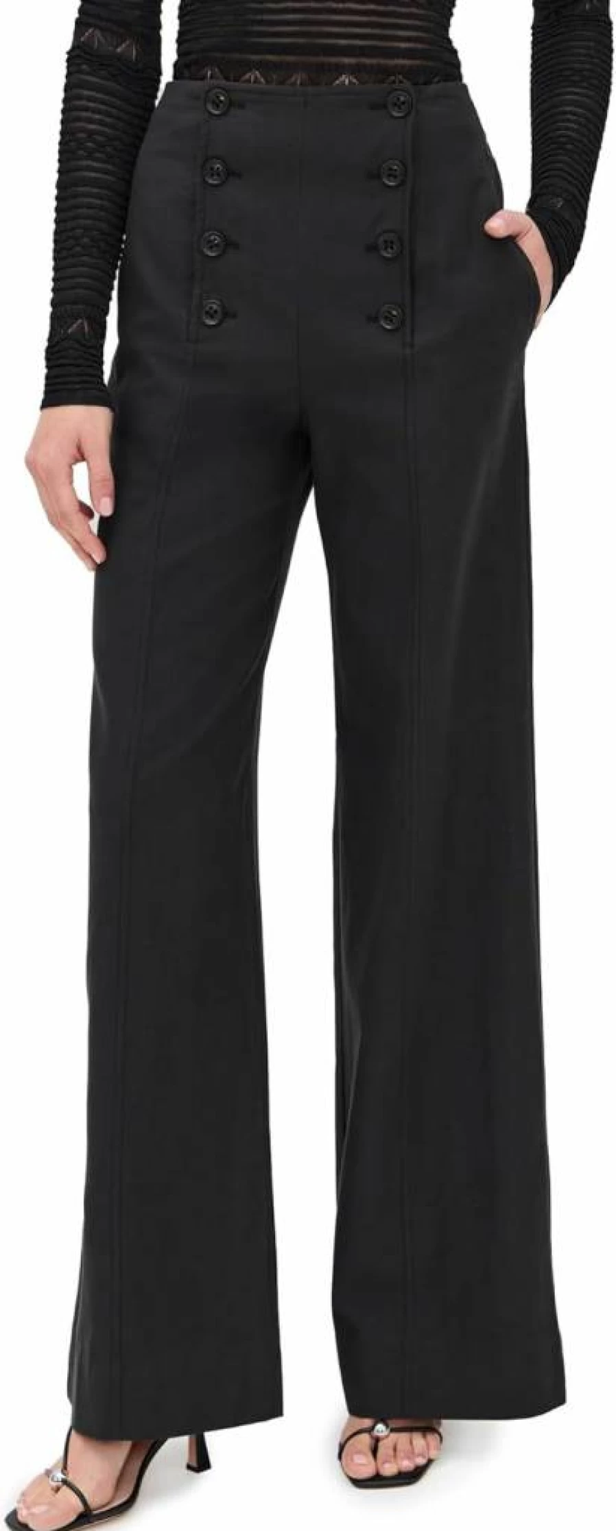Ulla Johnson Women's Yalena Pants - Flowy High-Waisted Wide-Leg Trousers for Women