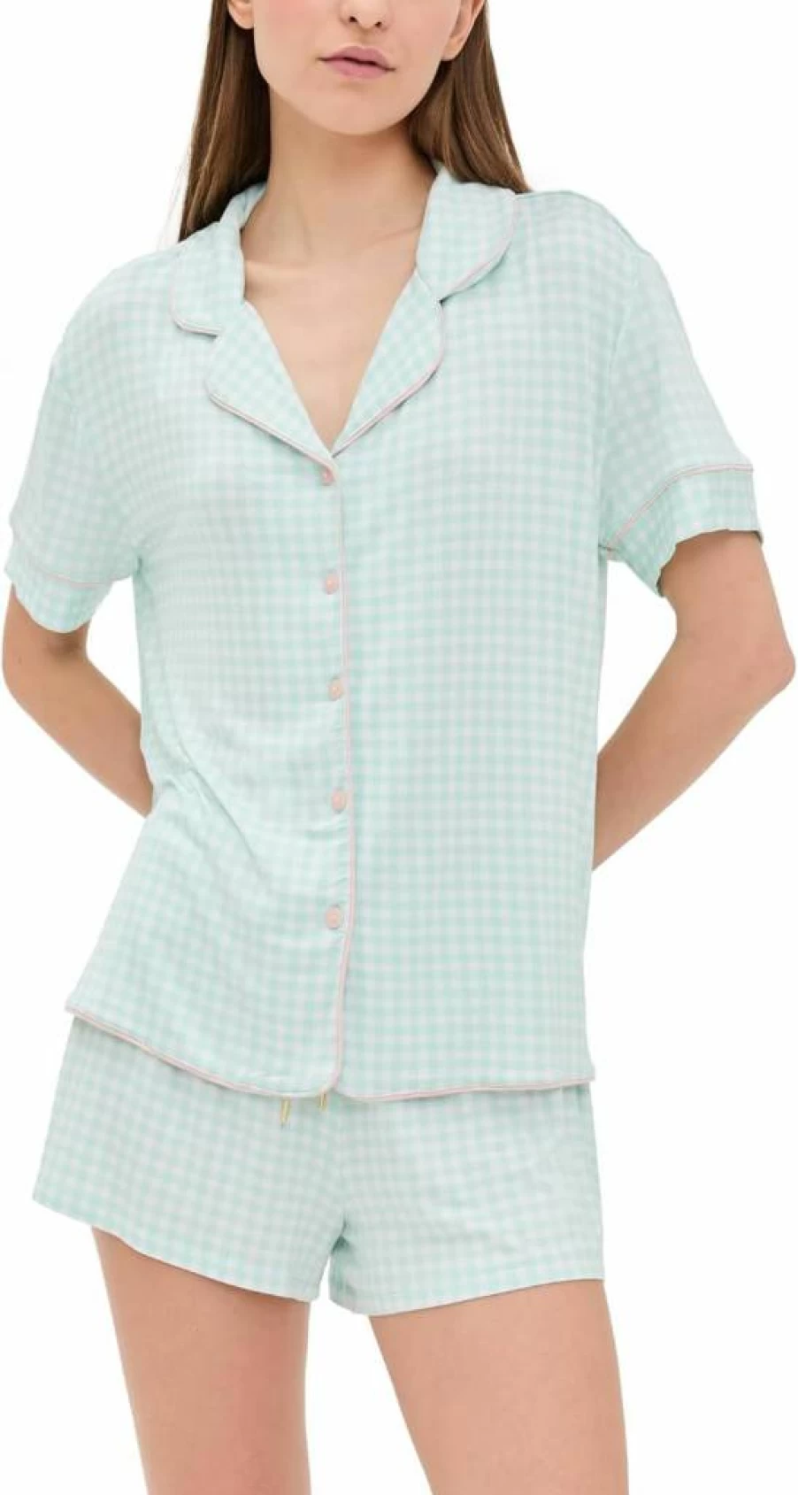 Honeydew Intimates Women's All American Shortie Set - Jersey & Lace Comfortable Sleepwear